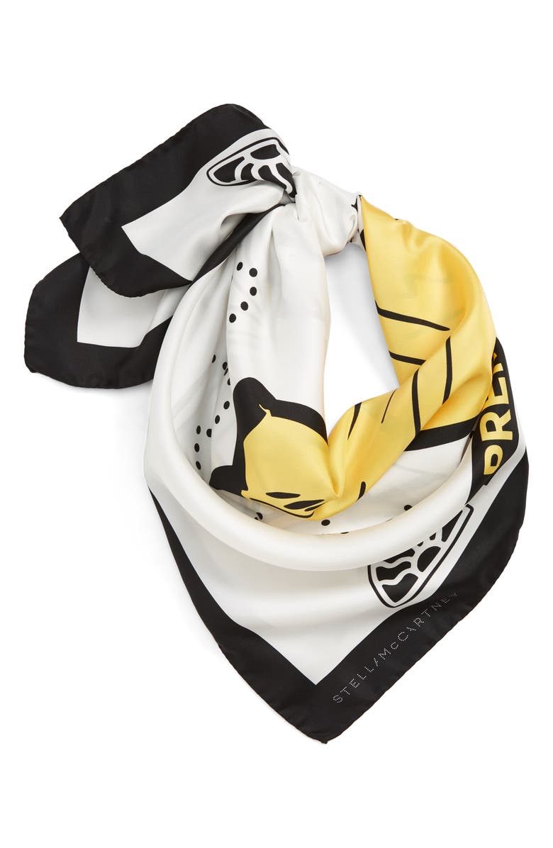 Stella McCartney Banana Silk Bandana, Main, color, 