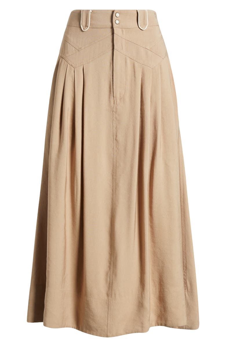 THE GREAT. The Western Field Midi Skirt, Alternate, color, Barley