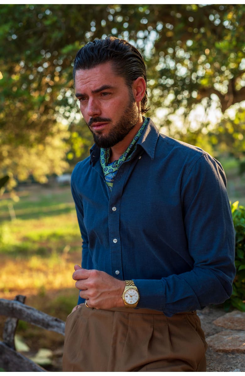 Elizabetta Toscana - Hand Rolled Silk Neckerchief for Men, Alternate, color, Pistachio