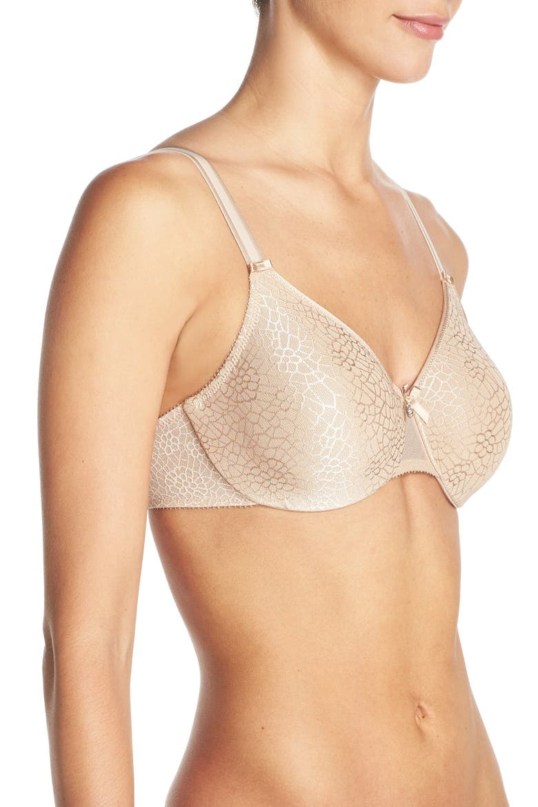 C Magnifique Underwire Minimizer Bra, Alternate, color, NUDE