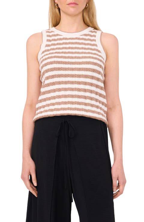 Pointelle Stripe Sweater Tank