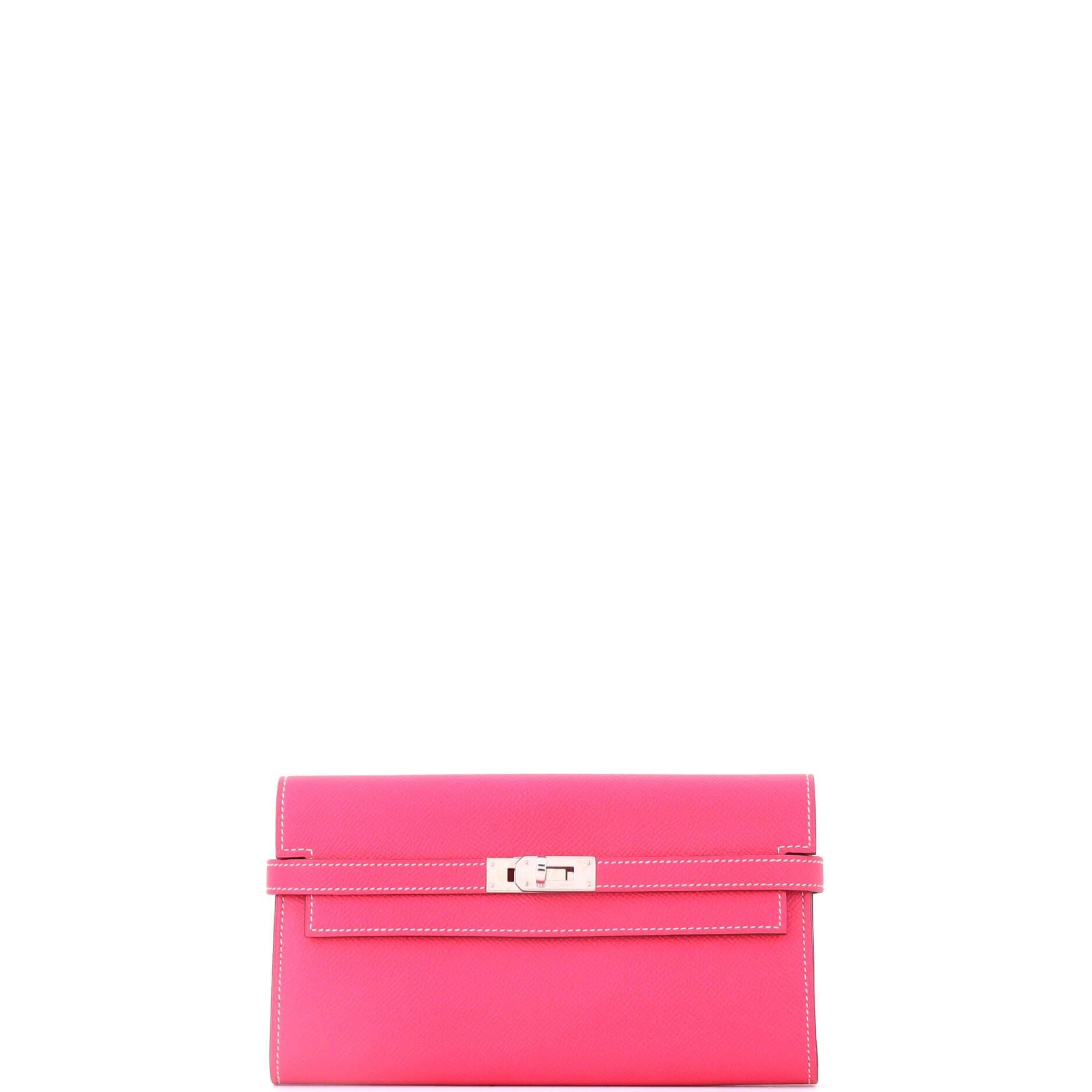 Pre-Owned Hermes Kelly Wallet Epsom Long, Main, color, Rose Tyrien