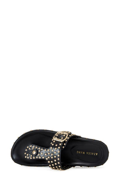 Azalea Wang Daisychain Studded Buckle Detail Sandals In Black