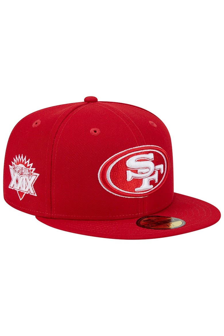 Men's New Era Scarlet San Francisco 49ers Super Bowl XXIX Main Patch 59FIFTY Fitted Hat, Main, color, Scarlet