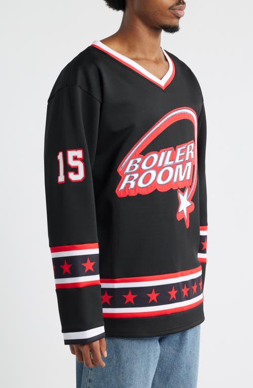 Boiler Room Oversize Hockey Jersey In Blue