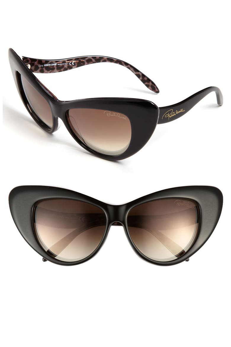 58mm Retro Sunglasses, Main, color, BLACK