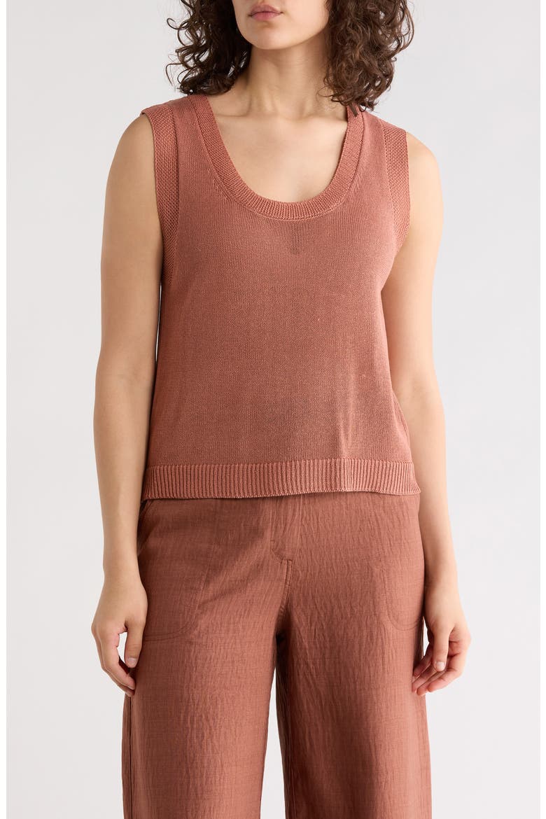 Knit Shell Top, Main, color, CEDARWOOD