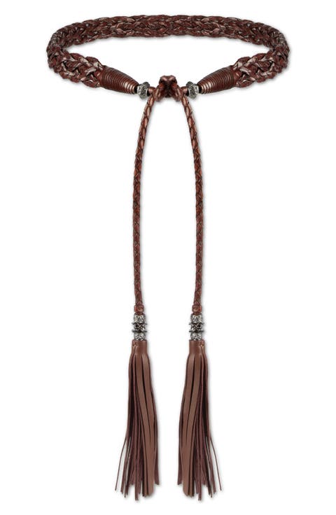 Braided Leather Rope Belt