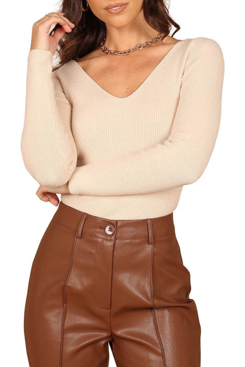 Layah Rib Sweater, Main, color, BEIGE