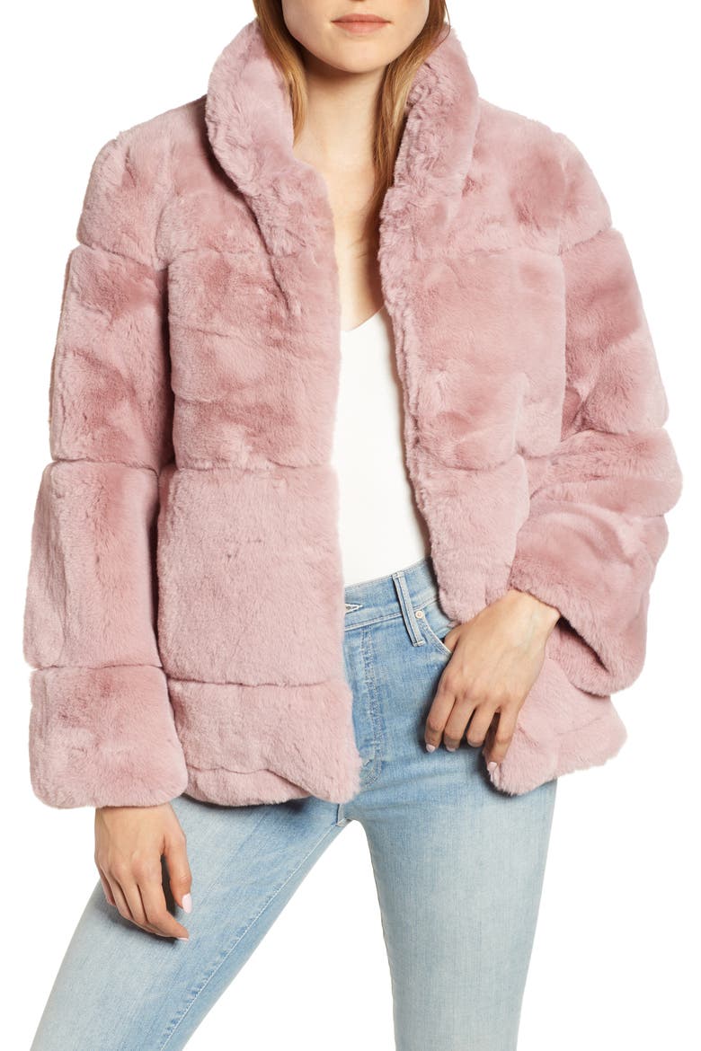Sarah Faux Fur Coat, Main, color, MAUVE