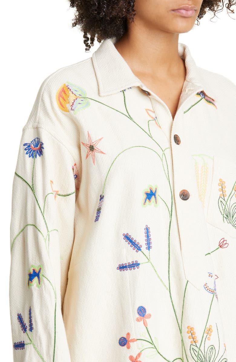 Bode Wildflower Embroidered Cotton Pullover, Alternate, color,