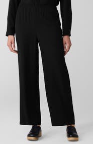 Eileen Fisher Ankle Wide Leg Silk Pants