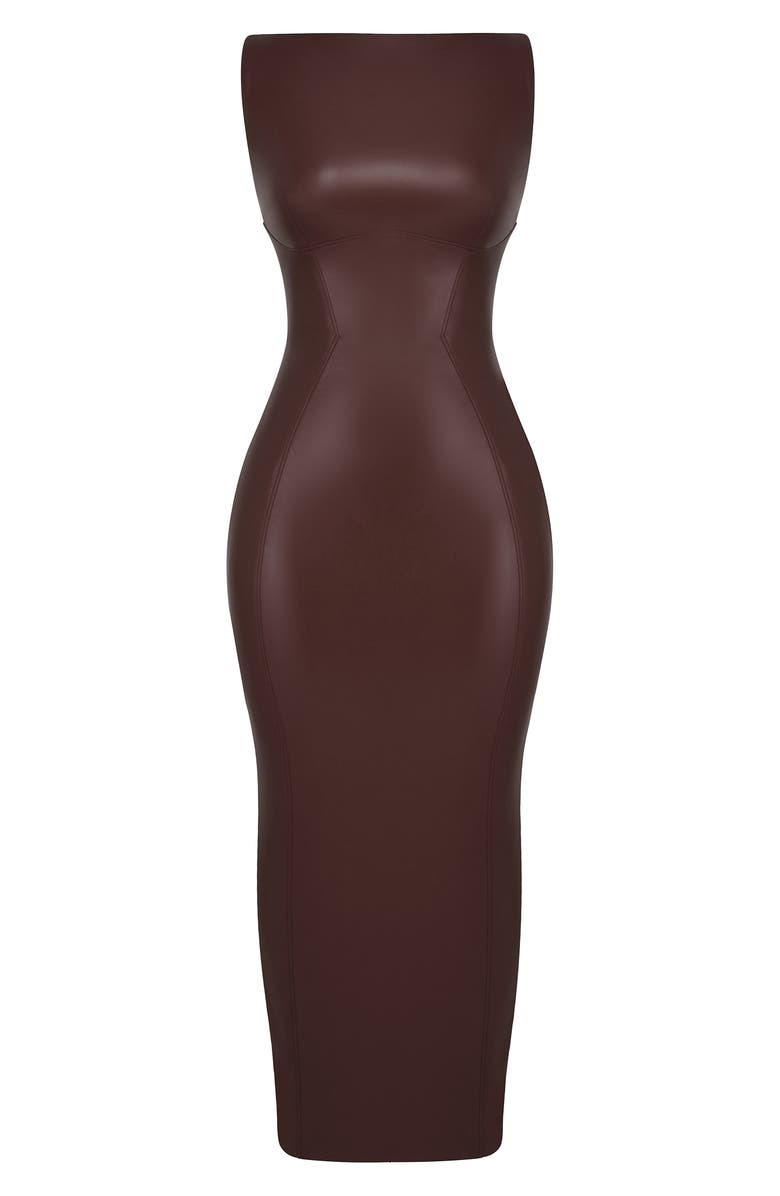 HOUSE OF CB Sahara Faux Leather Body-Con Maxi Dress, Alternate, color, 