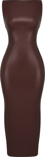 Sahara Faux Leather Body-Con Maxi Dress