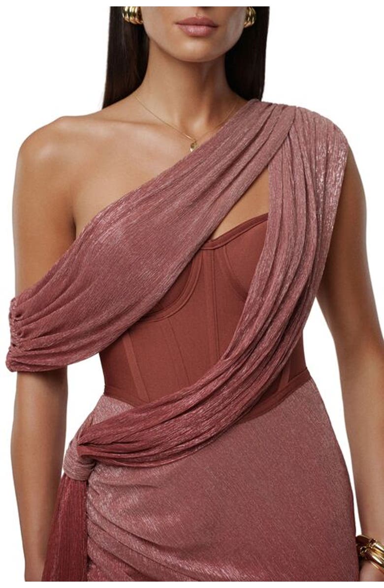 JLUXLABEL Celestina Draped Maxi Dress, Alternate, color, Red