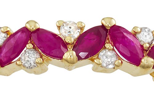 Fuzion Creations Ruby & Diamond Ring In Yellow