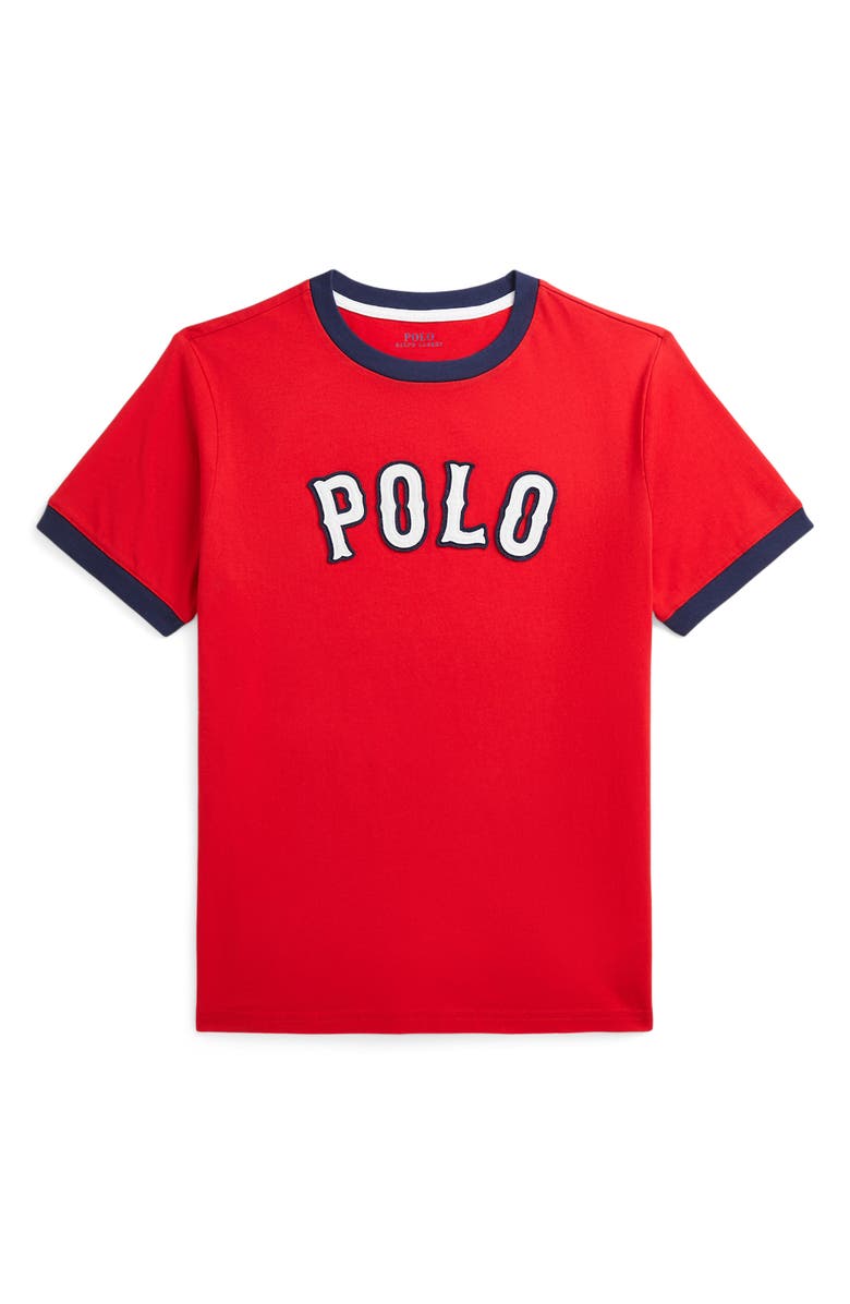 Polo Ralph Lauren Kids' Logo Appliqué Ringer T-Shirt, Main, color, 