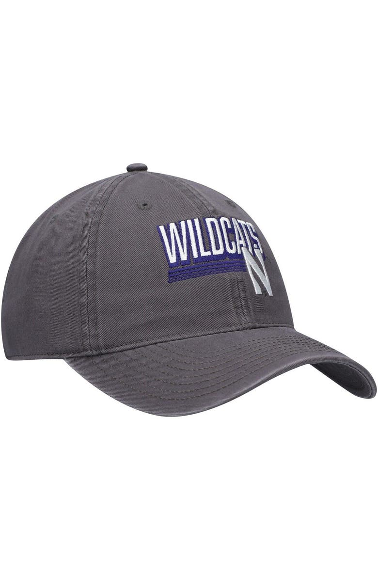 TOP OF THE WORLD Men's Top of the World Charcoal Northwestern Wildcats Slice Adjustable Hat, Alternate, color,