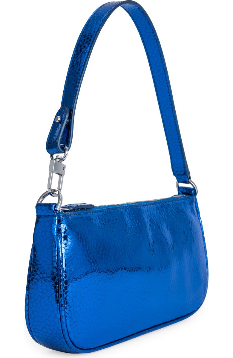 By Far Rachel Metallic Flagstone Leather Shoulder Bag, Alternate, color,