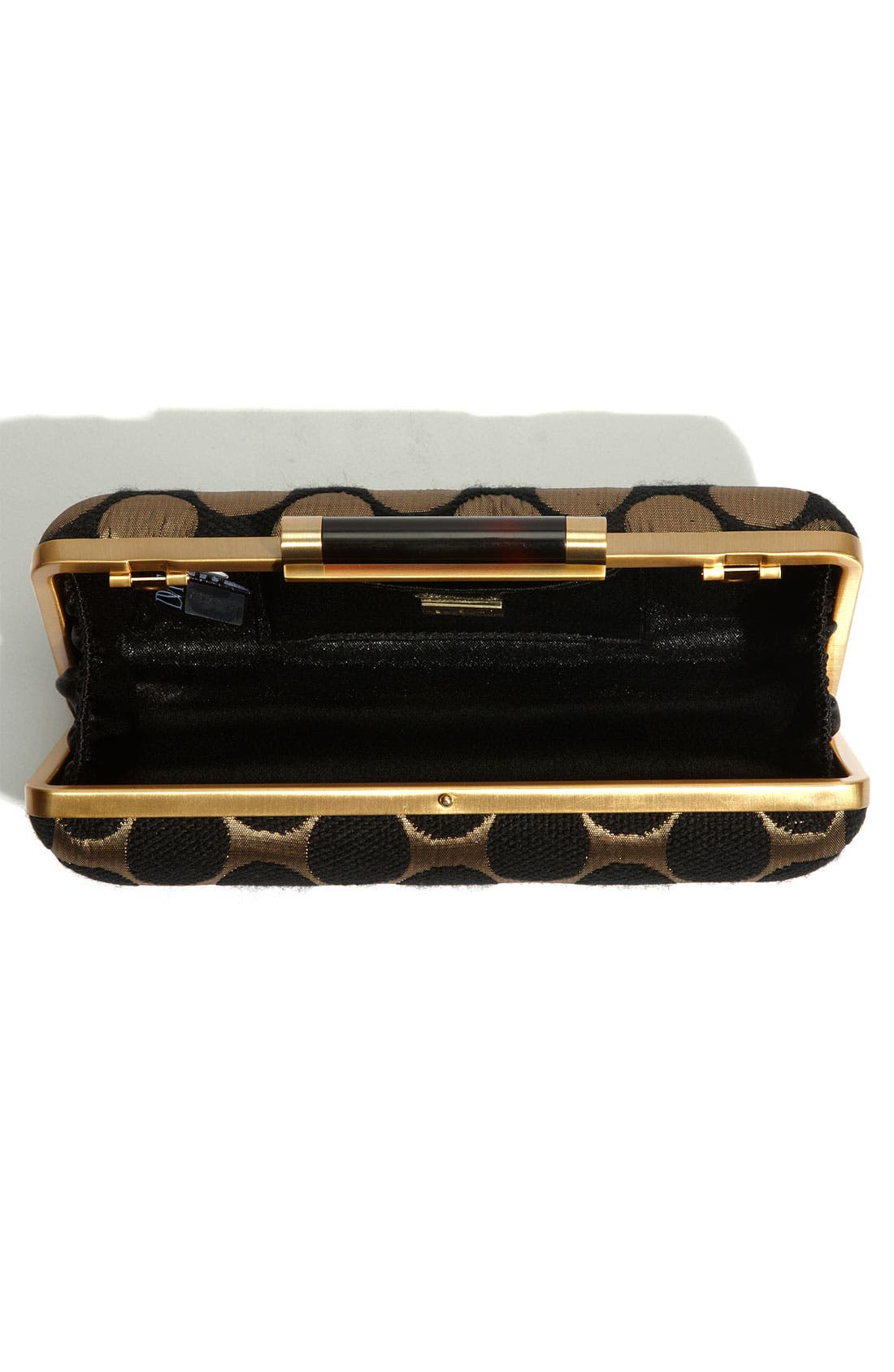'Tonda' Printed Cotton Clutch, Alternate, color, SPOTTY GOLD