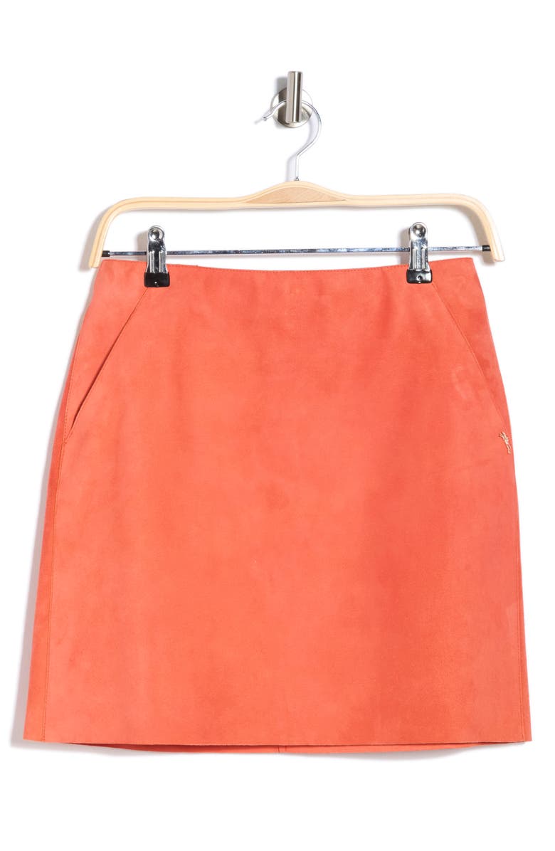 Longchamp Suede Miniskirt, Main, color, Orange
