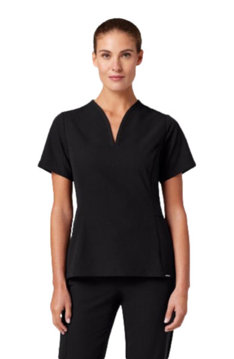 JAANUU Calix Women's 2-Pocket Tailored V-Neck Scrub Top, Alternate, color, Black