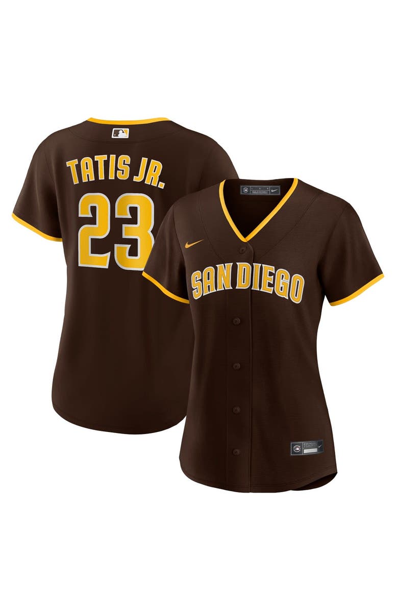 Nike Women's Nike Fernando Tatís Jr. Brown San Diego Padres Road Replica Player Jersey, Alternate, color, 