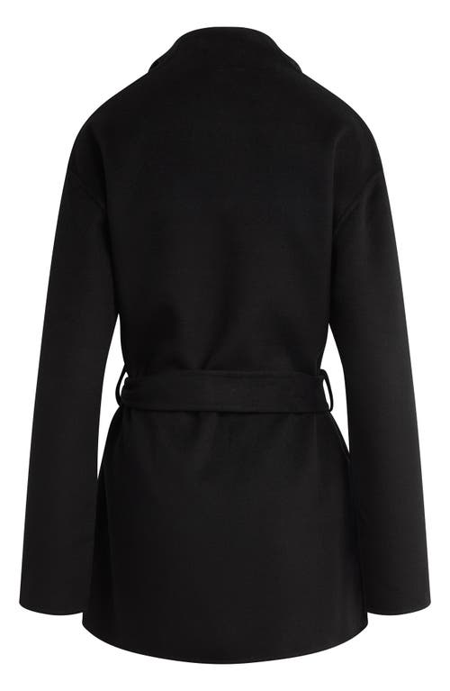 Favorite Daughter The Jasper Wool Blend Wrap Coat In Black