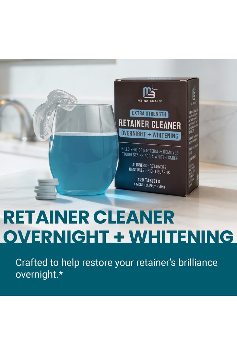 Overnight Retainer Cleaner Tablets with Whitening Formula, 120 Count, Alternate, color, No Colour