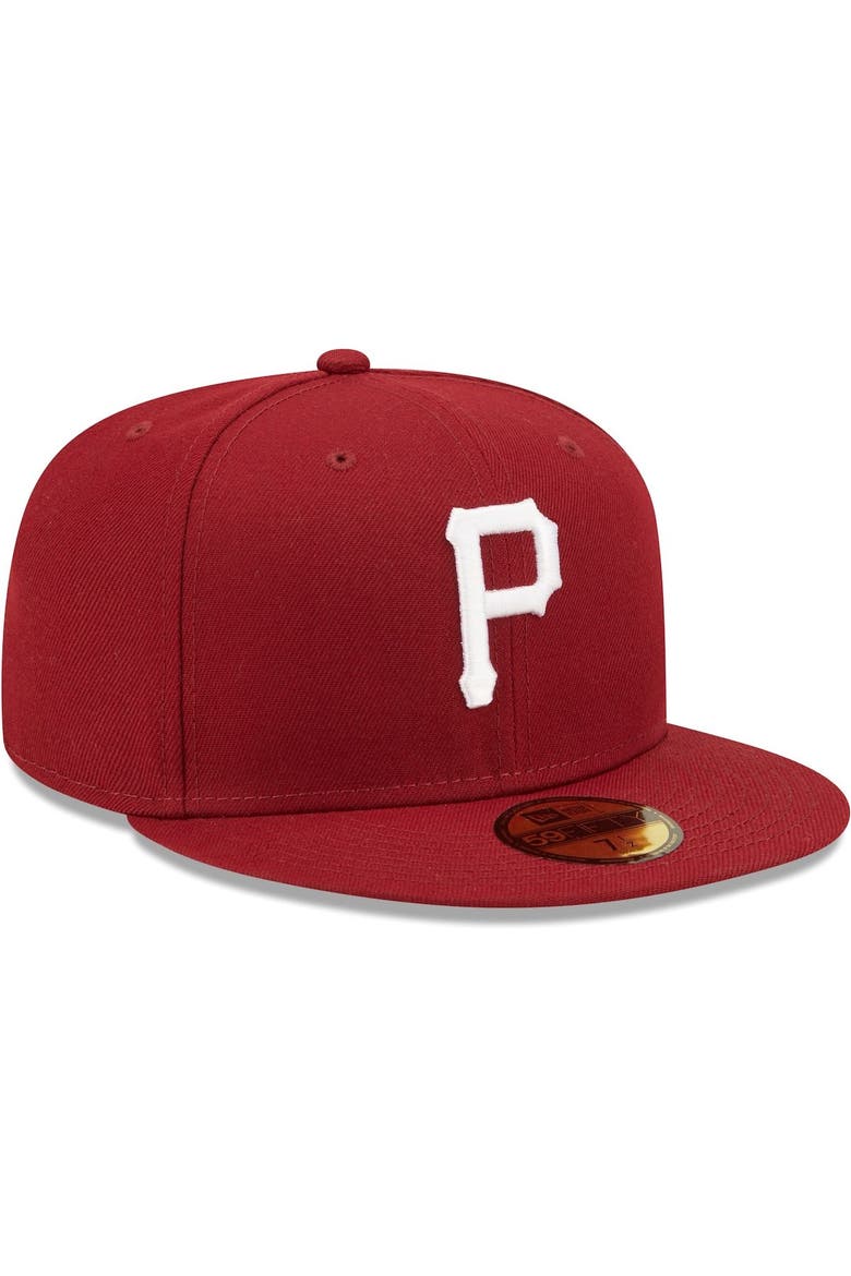 Men's New Era Cardinal Pittsburgh Pirates White Logo 59FIFTY Fitted Hat, Alternate, color, Cardinal