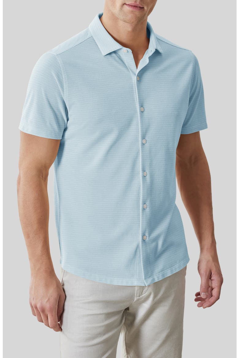 Irving Short Sleeve Sleeve Knit Button-Up Shirt, Main, color, DUSTY TEAL