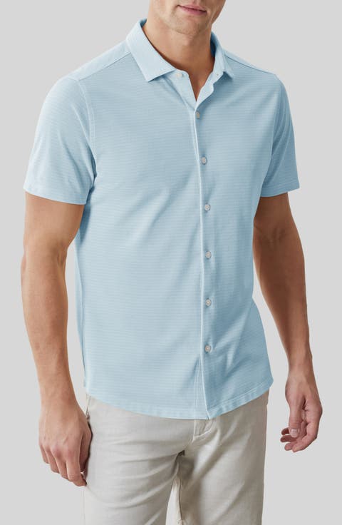 Irving Short Sleeve Sleeve Knit Button-Up Shirt