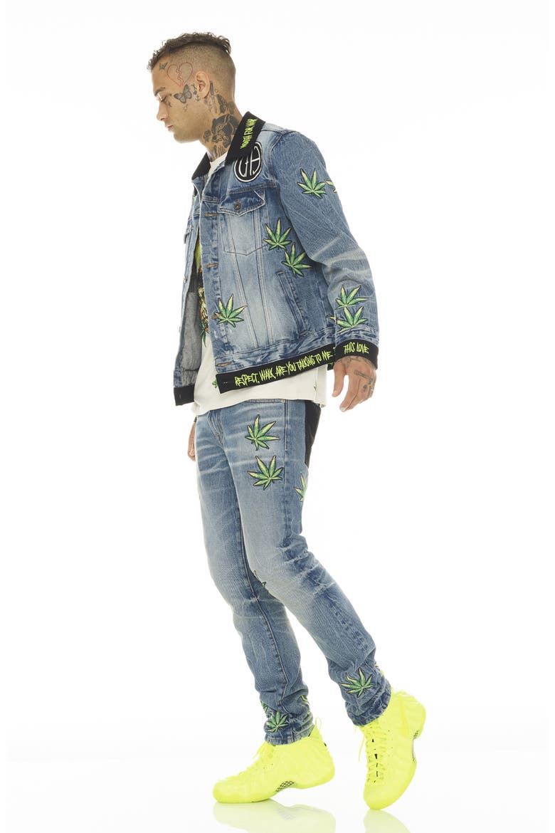Rocker Belted Slim Straight Leg Jeans, Alternate, color, PANTERA