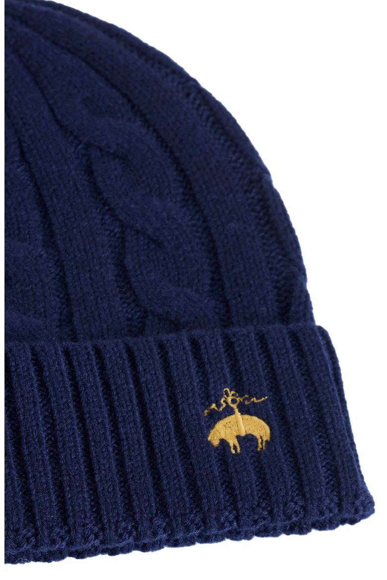 Cashmere Blend Classic Cable Hat, Alternate, color, Navy