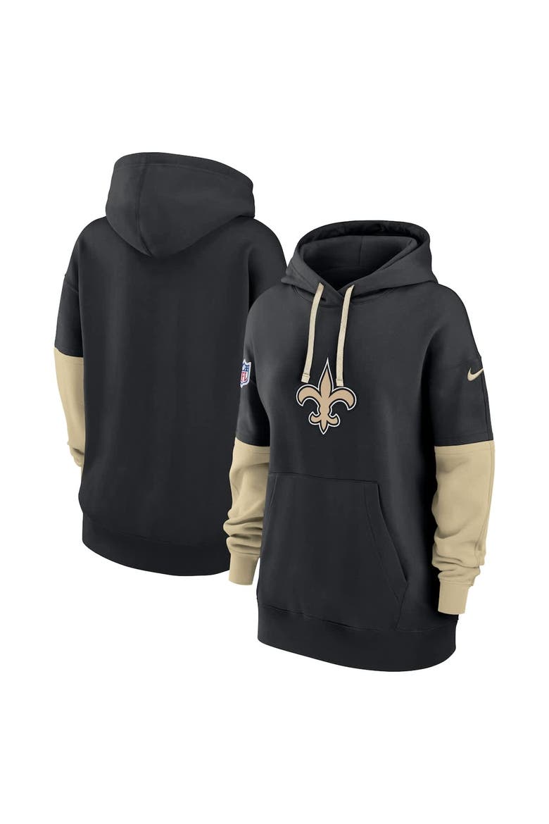 Women's Nike Black New Orleans Saints 2024 Sideline Essential Fleece Pullover Hoodie, Alternate, color, Black