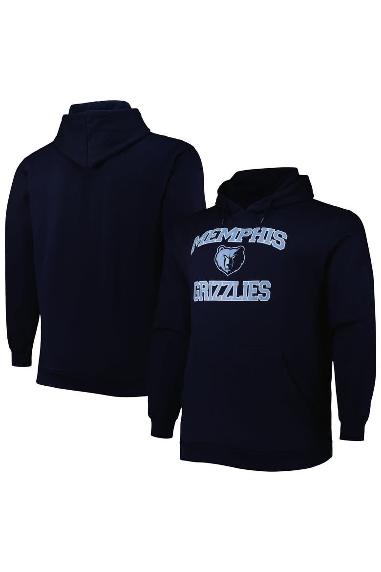 Men's Navy Memphis Grizzlies Big & Tall Heart & Soul Pullover Hoodie, Main, color, Navy