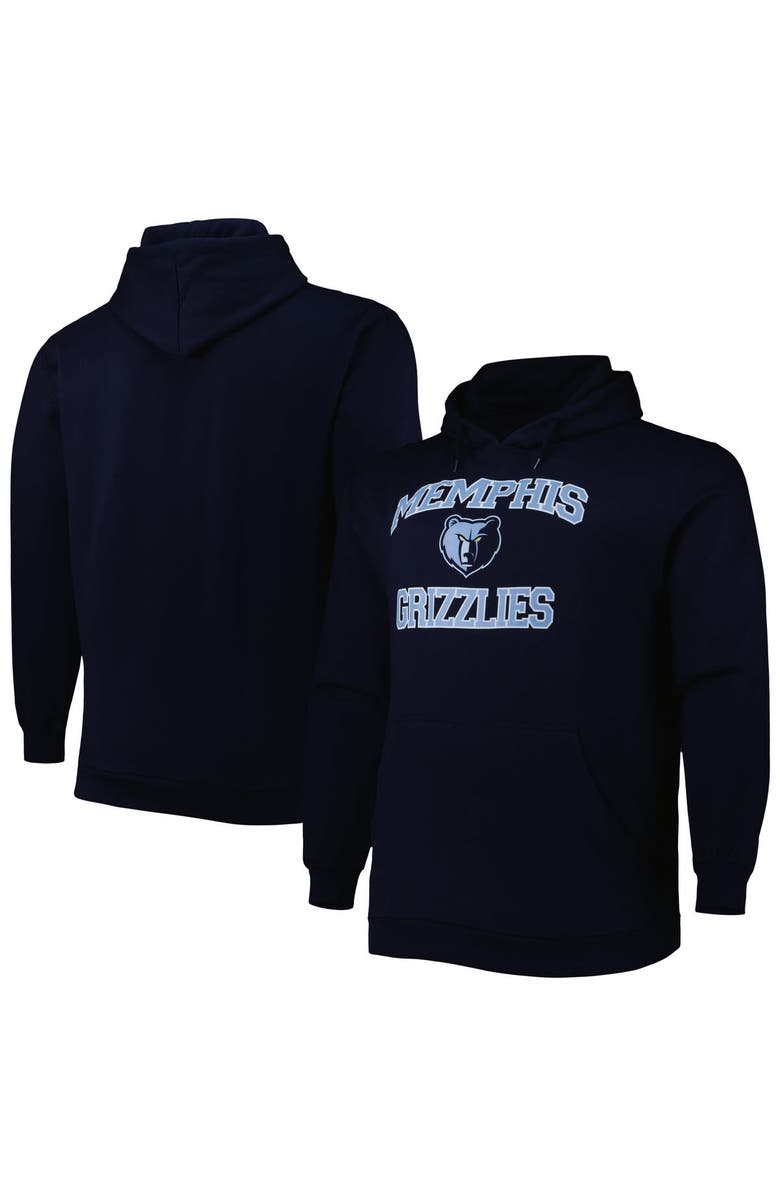 PROFILE Men's Navy Memphis Grizzlies Big & Tall Heart & Soul Pullover Hoodie, Main, color, Navy