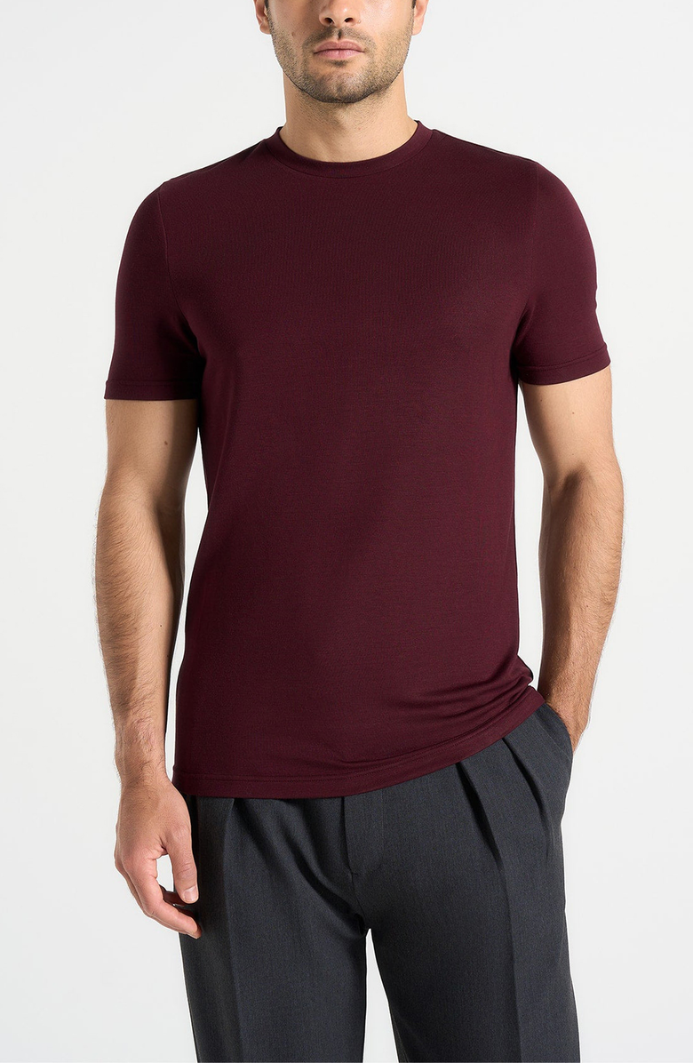 Manière De Voir Fitted Luxe T-Shirt, Main, color, Wine Red