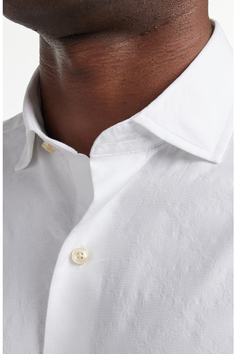 Geometric Jacquard Sport Shirt, Alternate, color, WHITE
