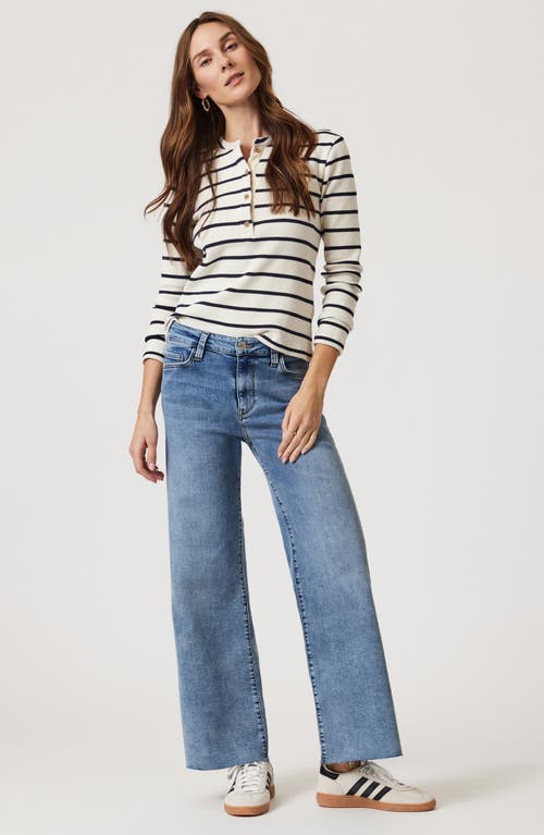 Mavi Jeans Raw Hem High Waist Wide Leg Jeans In Light Brushed Tribeca
