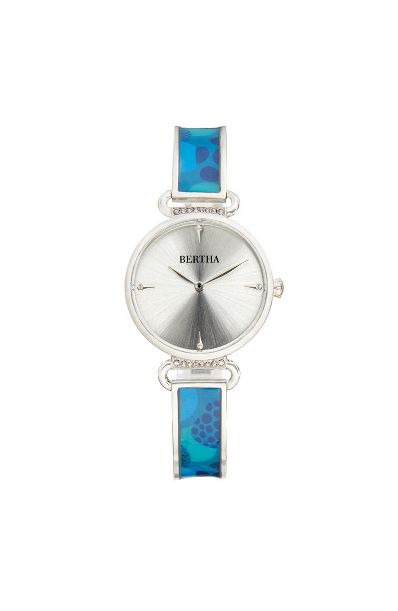 BERTHA Katherine Enamel-Designed Bracelet Watch, Main, color, Blue