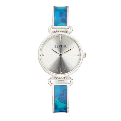 Bertha Katherine Enamel-designed Bracelet Watch In Blue