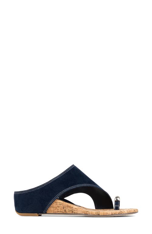 Donald Pliner Vesna Toe Loop Wedge Sandal In Blue
