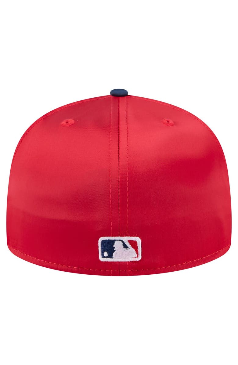 New Era Men's New Era Red/Navy Philadelphia Phillies Satin 59FIFTY Fitted Hat, Alternate, color, Red