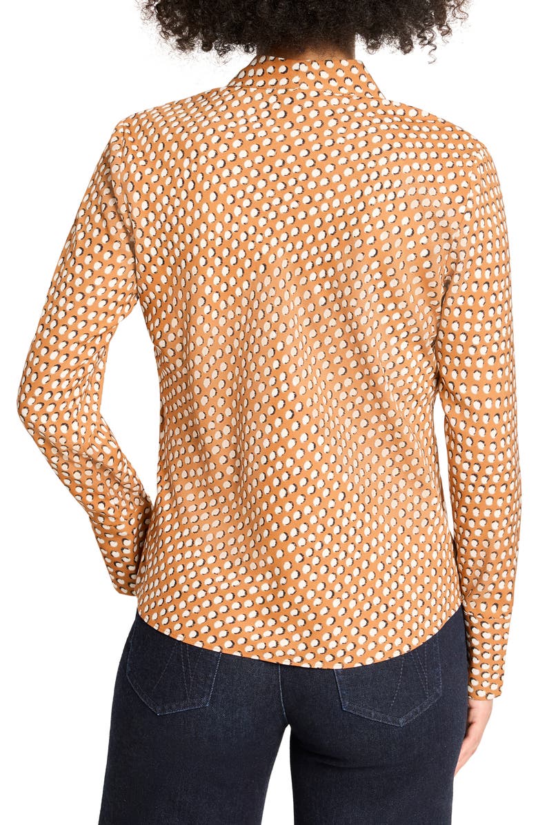 NIC+ZOE Shadow Dot Long Sleeve Top, Alternate, color, Neutral Multi