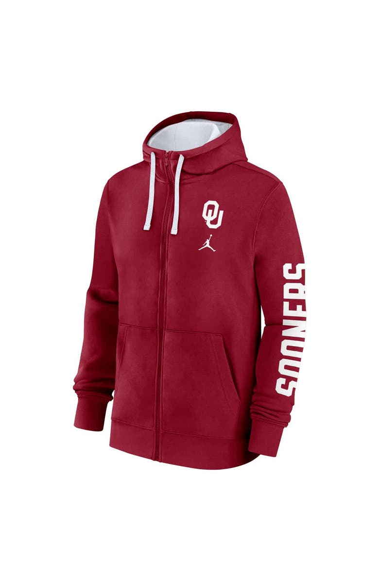 Jordan Brand Men's Jordan Brand Crimson Oklahoma Sooners Primetime Primary Mascot Full-Zip Hoodie, Alternate, color, Crimson