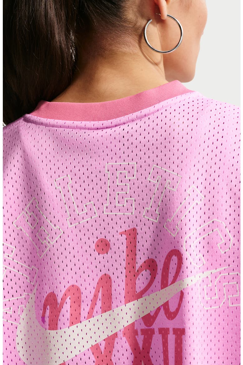 Oversize Heritage Crop Mesh Jersey, Alternate, color, PINK RISE/ PEONY/ PEONY