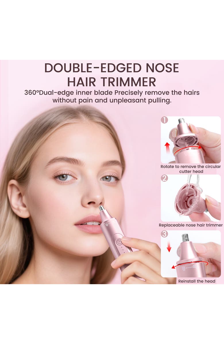 LILA BY AKUNBEM Glow G1 Pro 3-in-1 Bikini & Nose Hair Trimmer & Facial Shaver, Alternate, color,