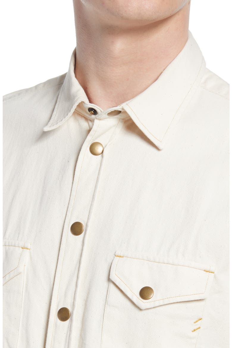 Organic Cotton Denim Button-Up Shirt, Alternate, color, NATURAL