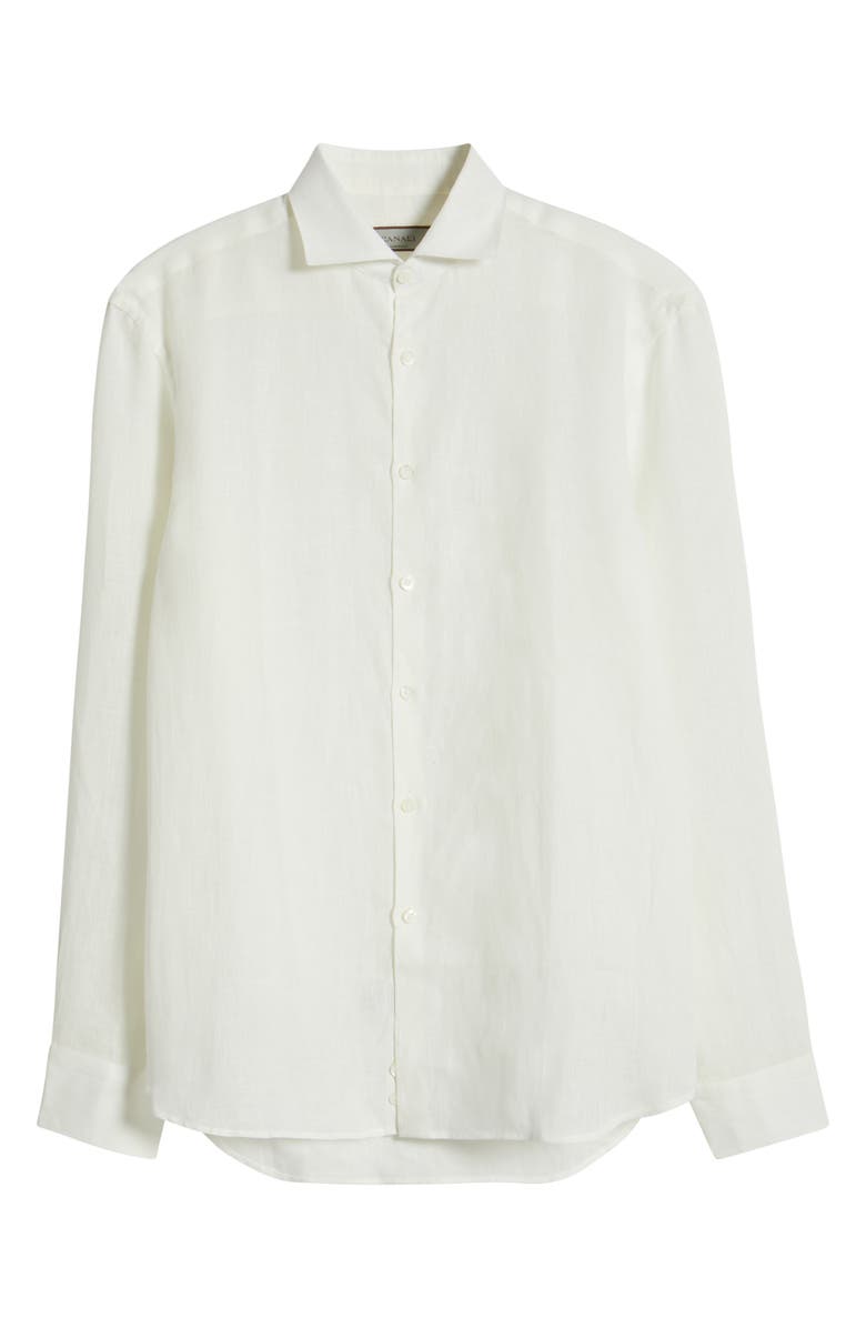 Canali Regular Fit Linen Dress Shirt, Alternate, color, 